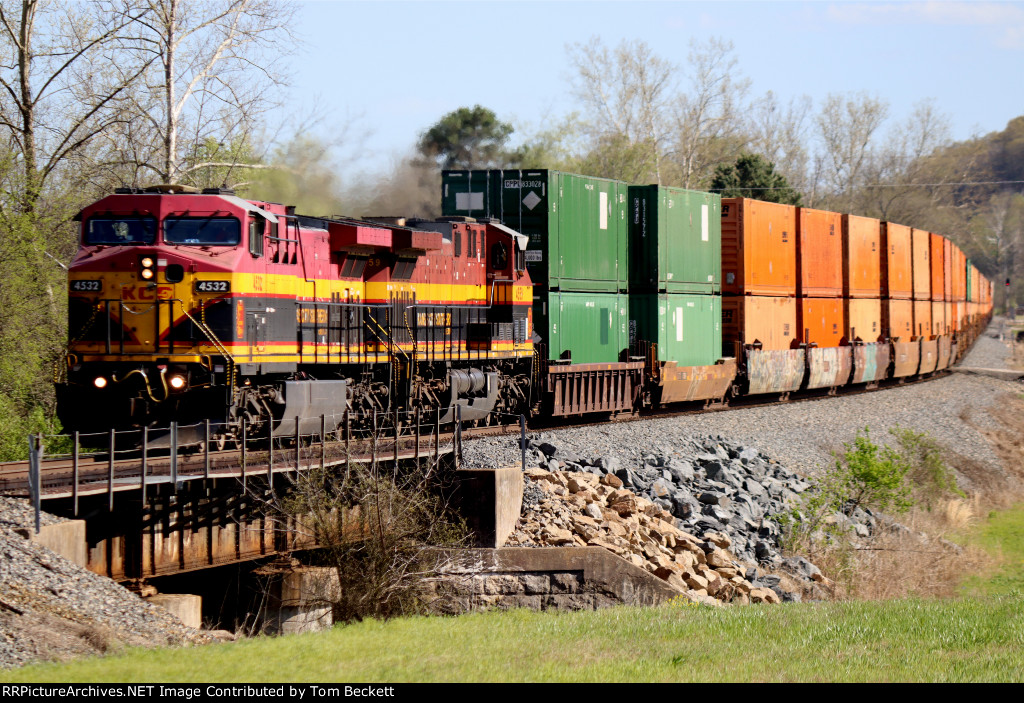 Long train of boxes